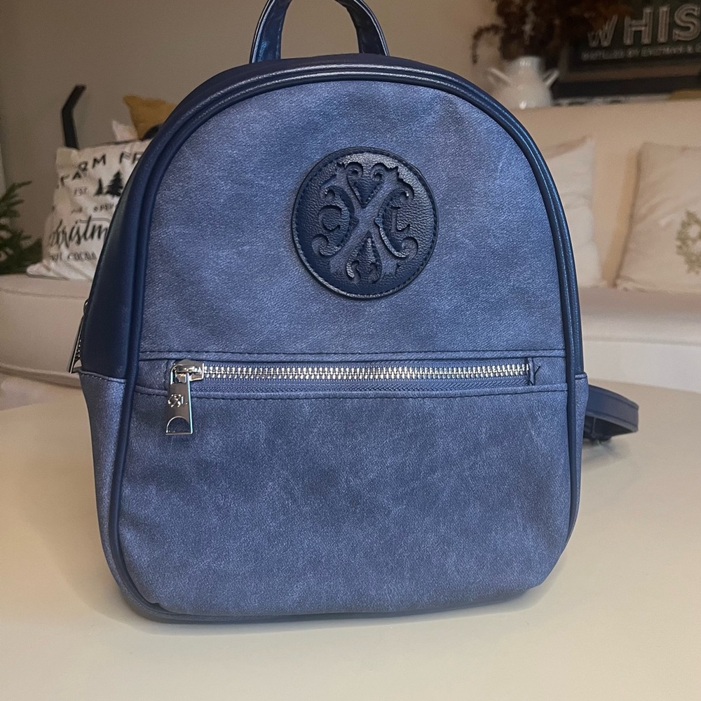NWT Christian Lacroix CXL Marley PU Denim Backpack – Indigo Blue